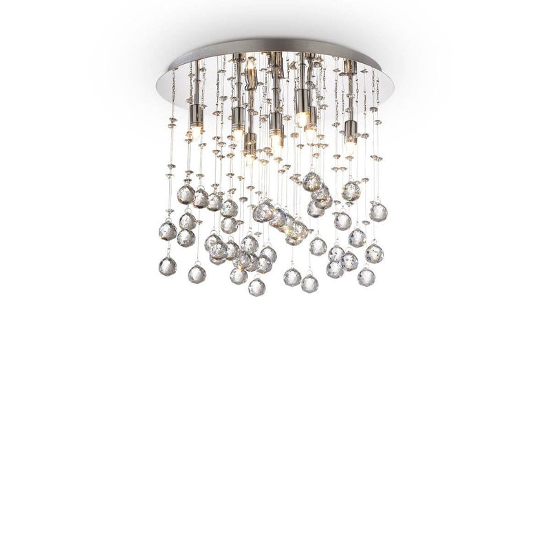 Plafonnier Moonlight 8 lumières chromé, cristal