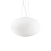 Suspension Candy blanche, verre, Ø 50 cm