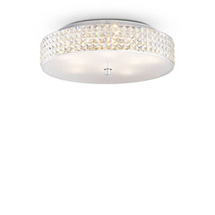 Plafonnier Roma 9 lumières chromé, cristal