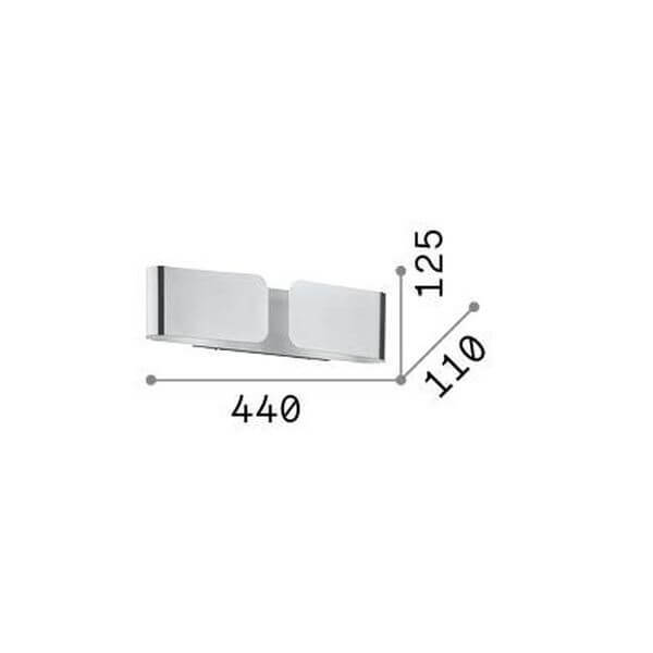 Applique murale Clip 2 lumières dorée, L 12,5 cm