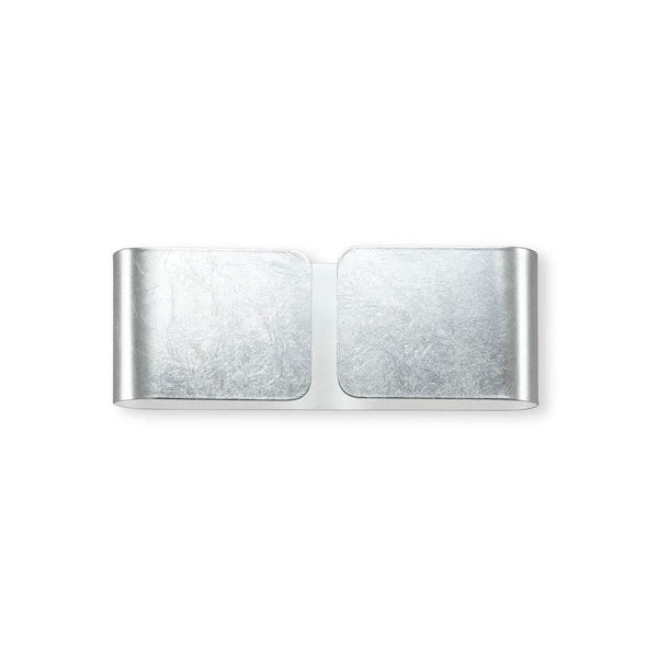Applique murale Clip 2 lumières argentée, L 9 cm