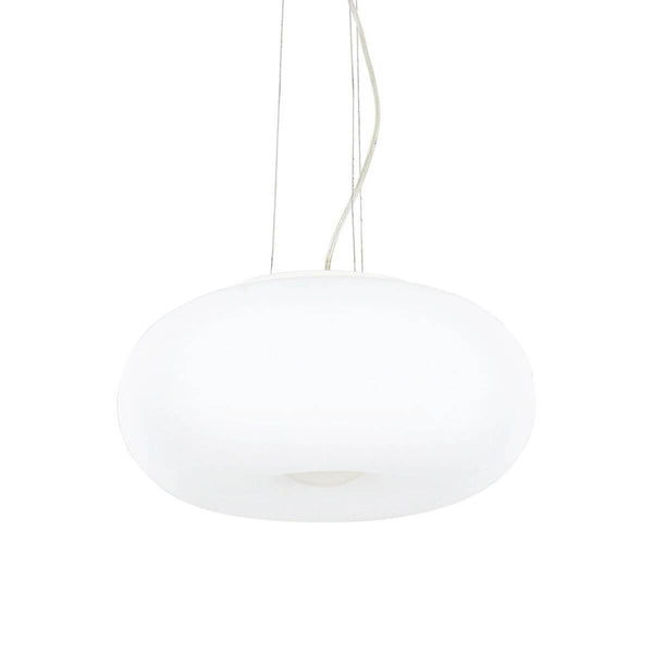 Suspension Ulisse 3 lumières blanche, verre, Ø 42 cm