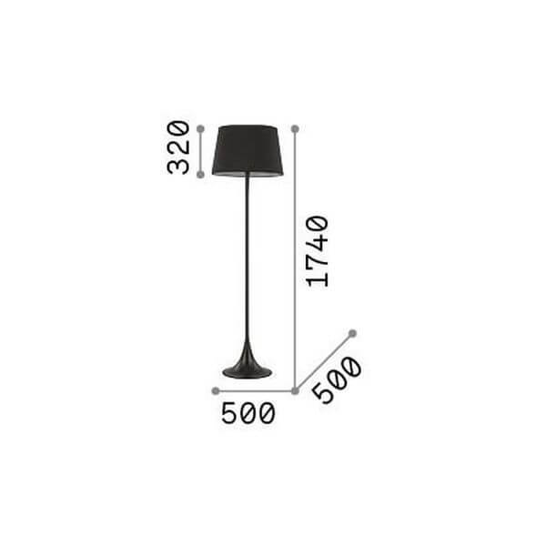 Lampadaire London noir, tissu