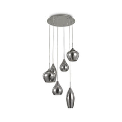 Suspension Soft 6 lumières fumée, verre