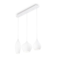 Suspension Soft 3 lumières blanche, verre
