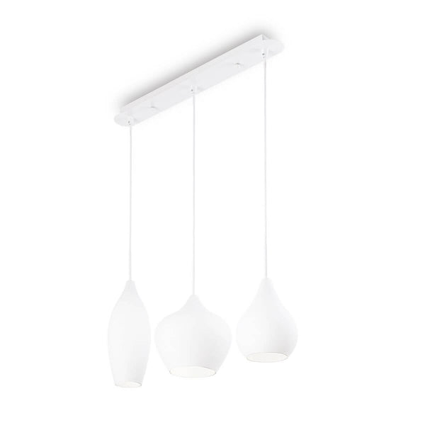 Suspension Soft 3 lumières blanche, verre