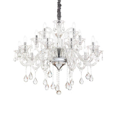 Suspension Colossal 15 lumières transparente, cristal