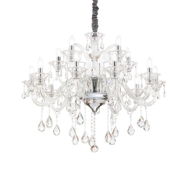 Suspension Colossal 15 lumières transparente, cristal