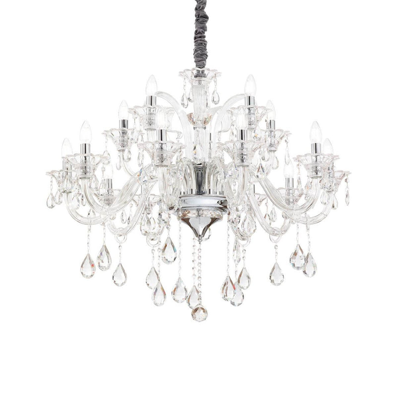 Suspension Colossal 15 lumières transparente, cristal