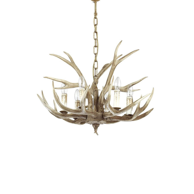 Suspension Chalet 6 lumières beige