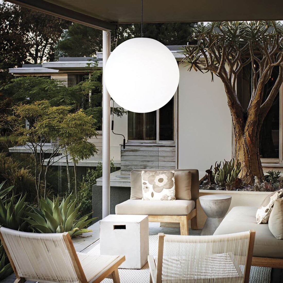 Suspension extérieure Sole blanche, Ø 30 cm