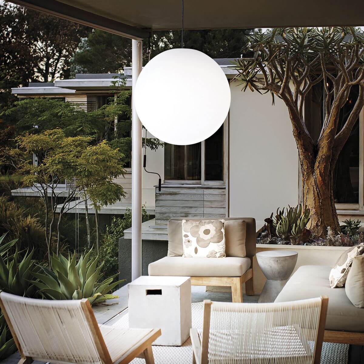 Suspension extérieure Sole blanche, Ø 30 cm