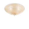 Plafonnier Shell 4 lumières ambré, verre