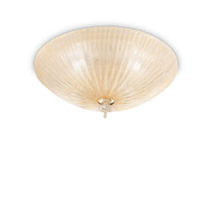 Plafonnier Shell 4 lumières ambré, verre