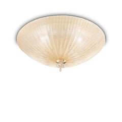 Plafonnier Shell 6 lumières ambré, verre