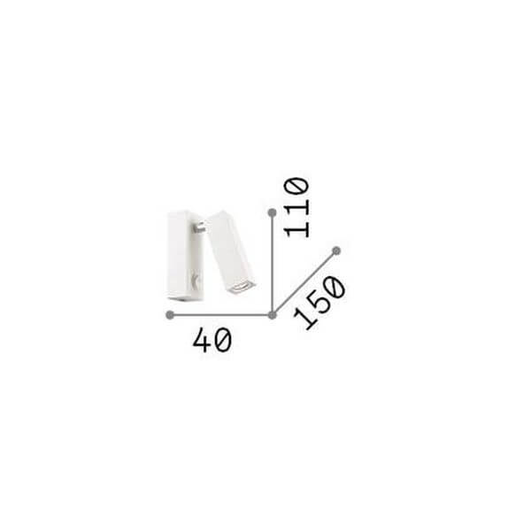 Schéma de dimensions avec hauteur 110, largeur 40 et profondeur 150 mm.