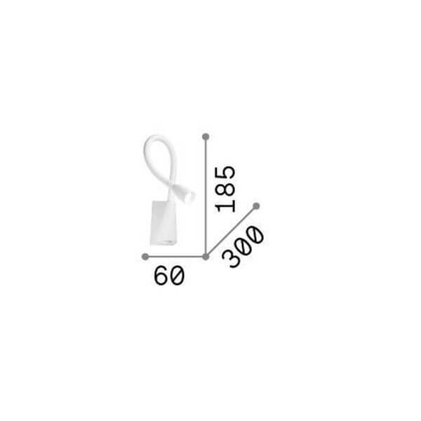 Schéma technique coté : largeur 60 mm, hauteur 185 mm, longueur 300 mm.