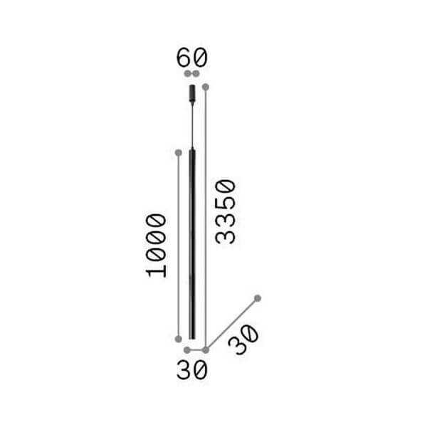 Suspension Ultrathin noire, H 100 cm