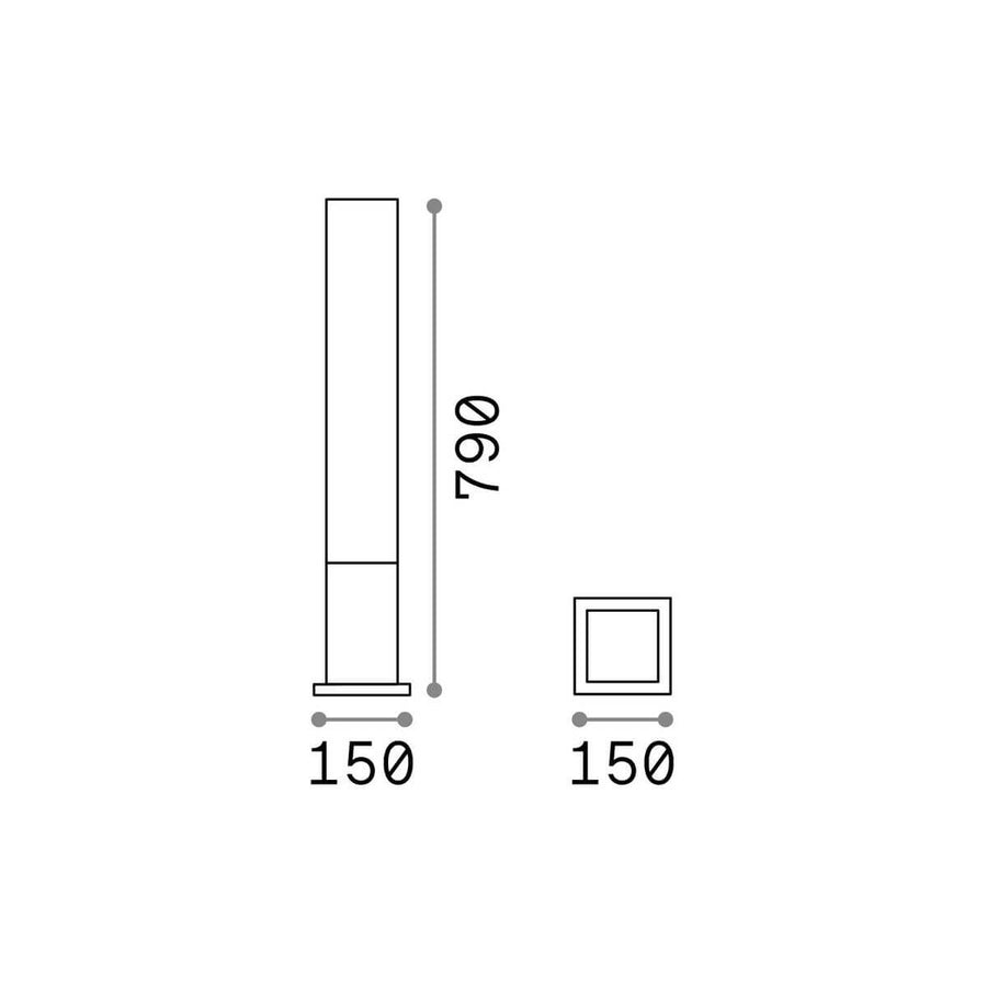 Lampadaire extérieur EDO Outdoor blanc, L 15 cm