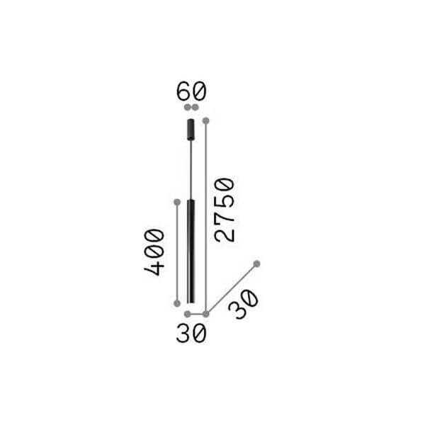 Suspension Ultrathin noire, H 40 cm (156699)