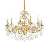 Suspension Gioconda 12 lumières dorée, cristal