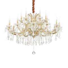 Suspension Napoleon 18 lumières dorée, cristal
