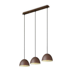 Suspension Folk 3 lumières rouille