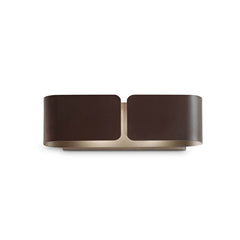 Applique murale Clip 2 lumières marron, L 12,5 cm