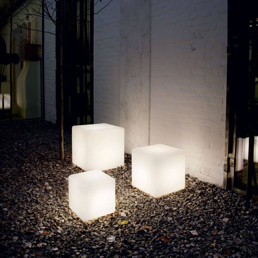 Lampadaire extérieur Luna blanc, L 50 cm