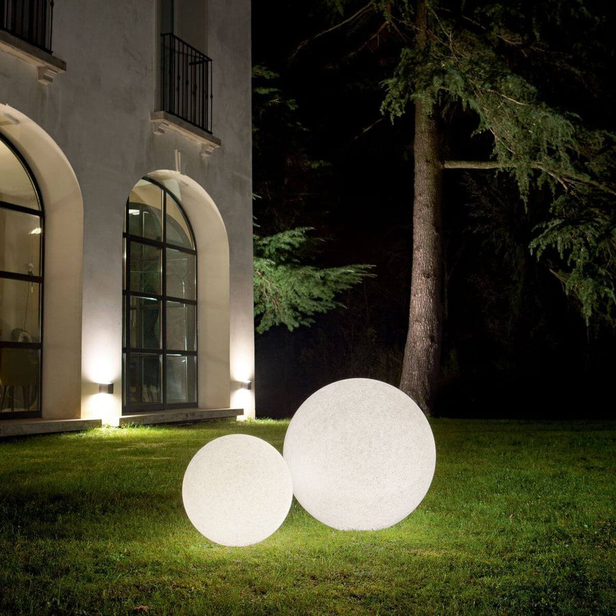 Lampadaire extérieur Doris blanc, Ø 48 cm
