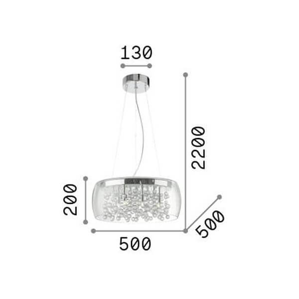Suspension Audi-80 8 lumières fumée, verre