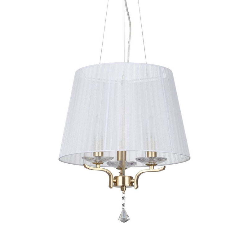 Suspension Pegaso 3 lumières laiton, verre