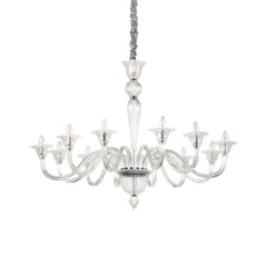 Suspension Brigitta 12 lumières transparente, verre