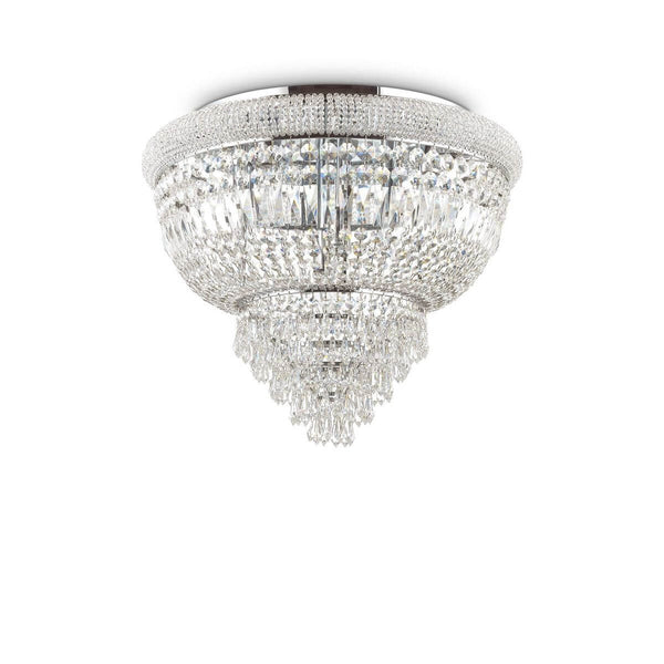 Plafonnier Dubai 6 lumières chromé, cristal