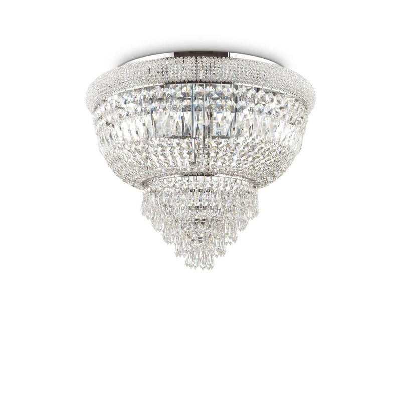 Plafonnier Dubai 6 lumières chromé, cristal