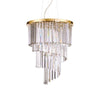Suspension Carlton 12 lumières dorée, cristal