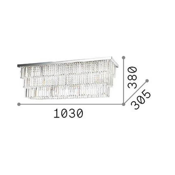 Plafonnier Martinez 8 lumières doré, cristal