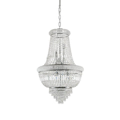 Suspension Dubai 10 lumières chromée, cristal