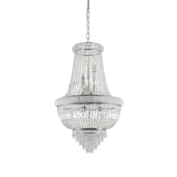 Suspension Dubai 10 lumières chromée, cristal