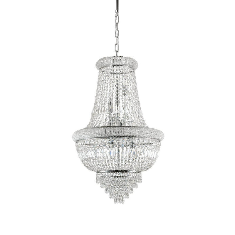 Suspension Dubai 10 lumières chromée, cristal