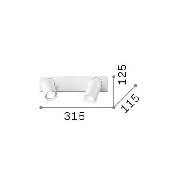 Applique murale Rudy 2 lumières blanche (229041)