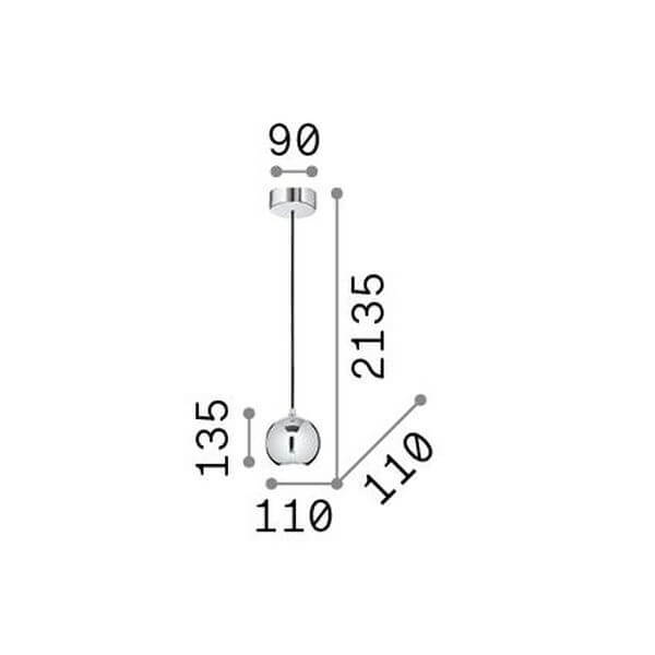 Suspension MR Jack blanche, H 13,5 cm
