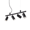 Suspension Dynamite 4 lumières noire