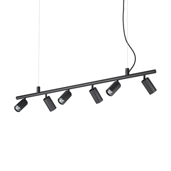 Suspension Dynamite 6 lumières noire