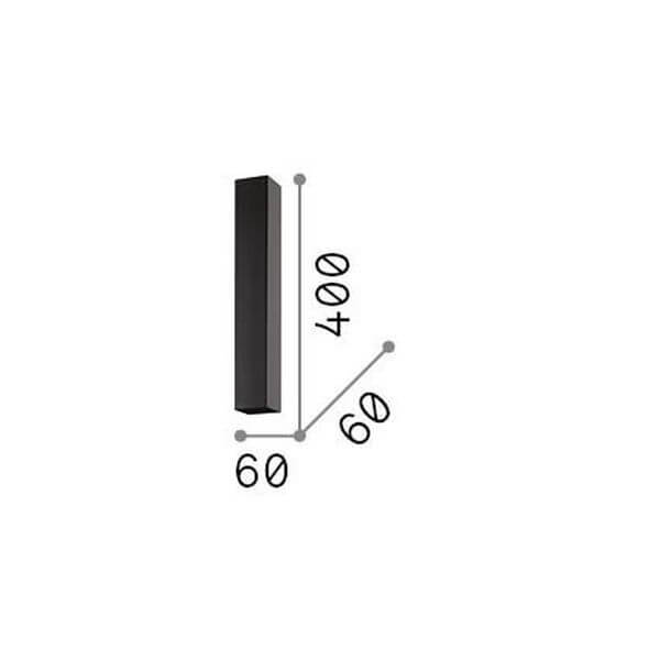 Schéma de dimensions indiquant 400 mm de hauteur et 60 mm de côté