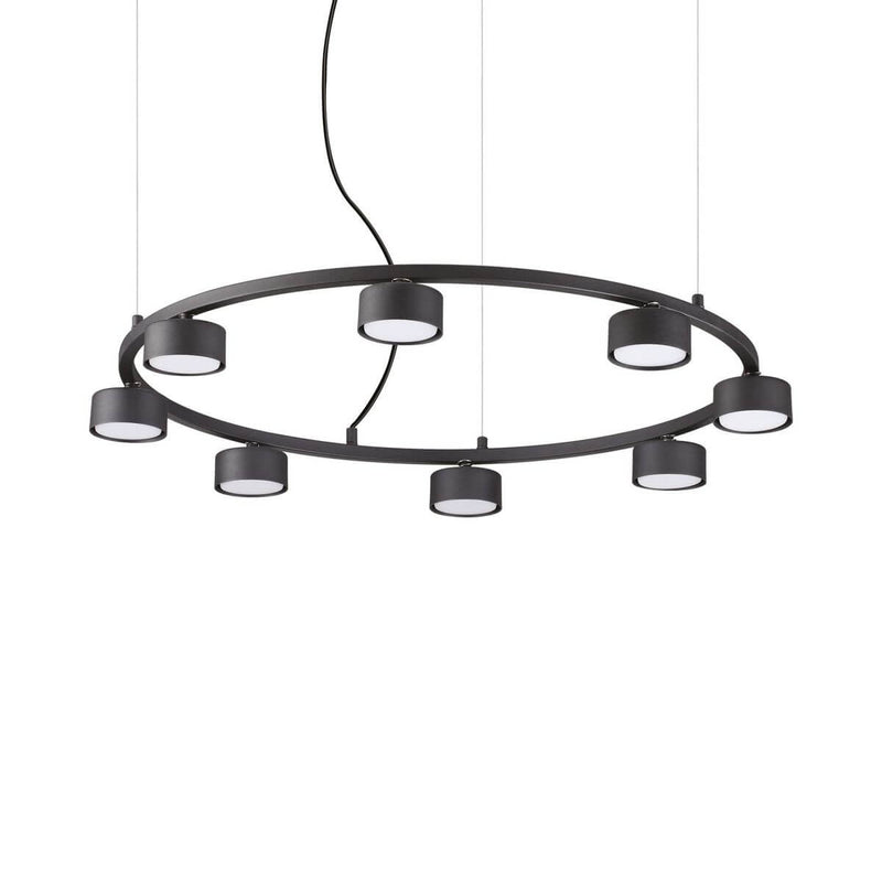Suspension Minor 8 lumières noire