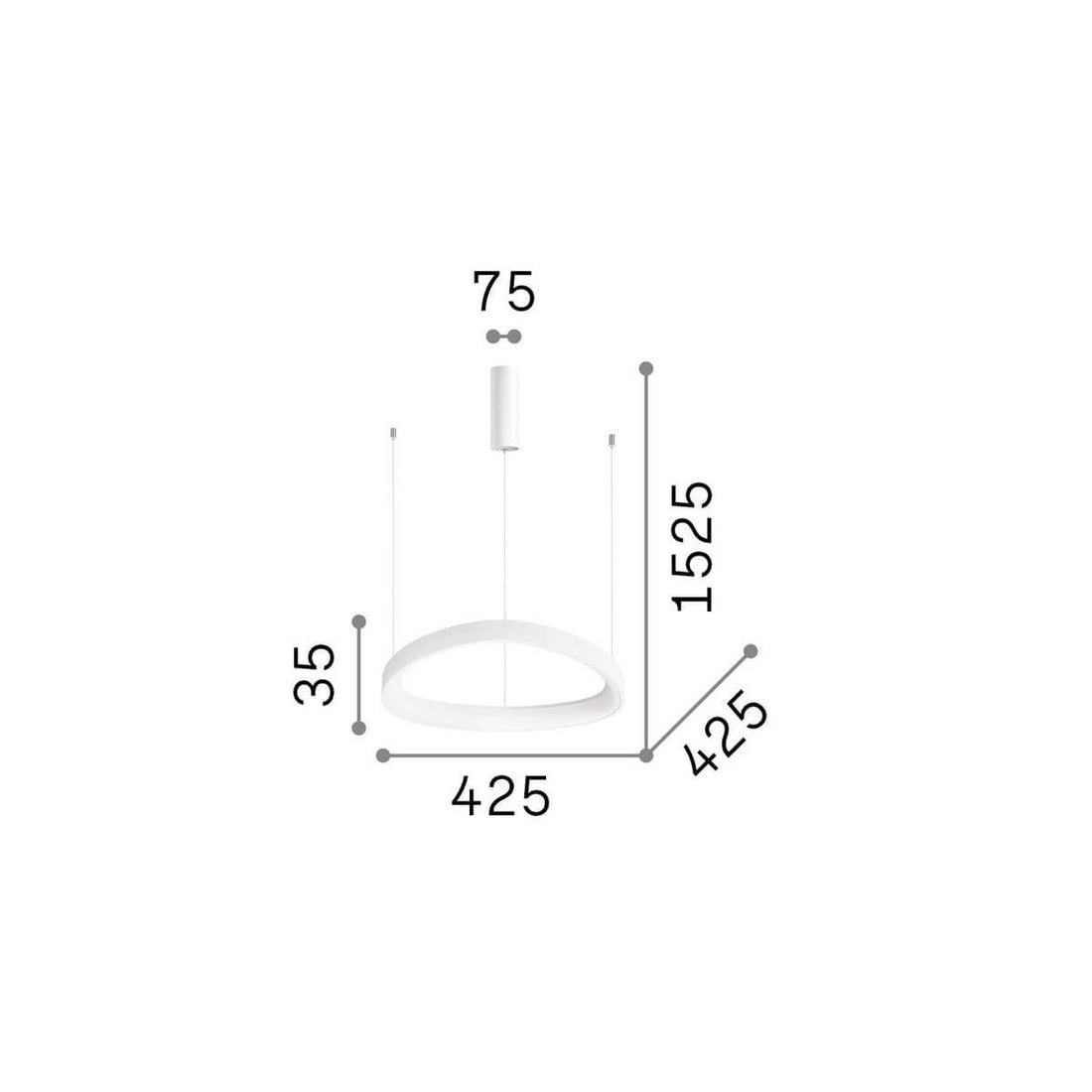Suspension Gemini blanche, L 42,5 cm
