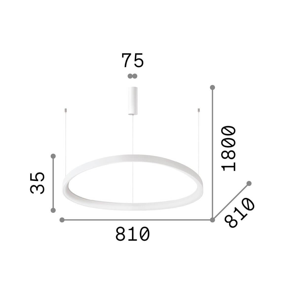 Suspension Gemini noire, L 81 cm (247281)