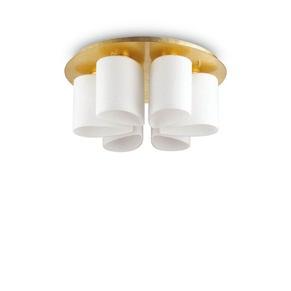 Plafonnier Daisy 6 lumières doré, verre