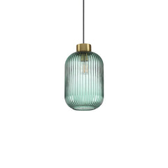 Suspension Mint verte, verre, H 23,5 cm